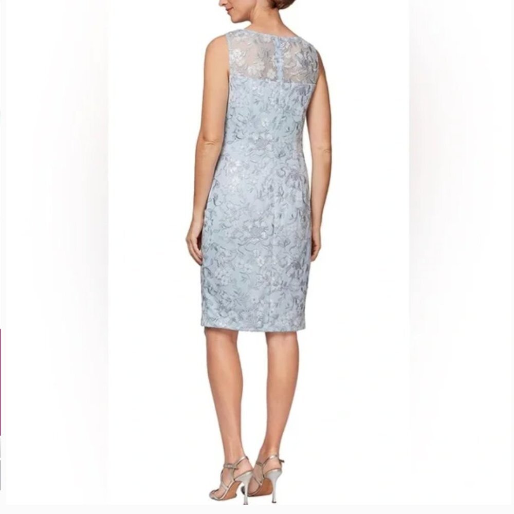 ALEX EVENINGS Short Embroidered Sheath Dress With Open Jacket - Picture 4 of 12